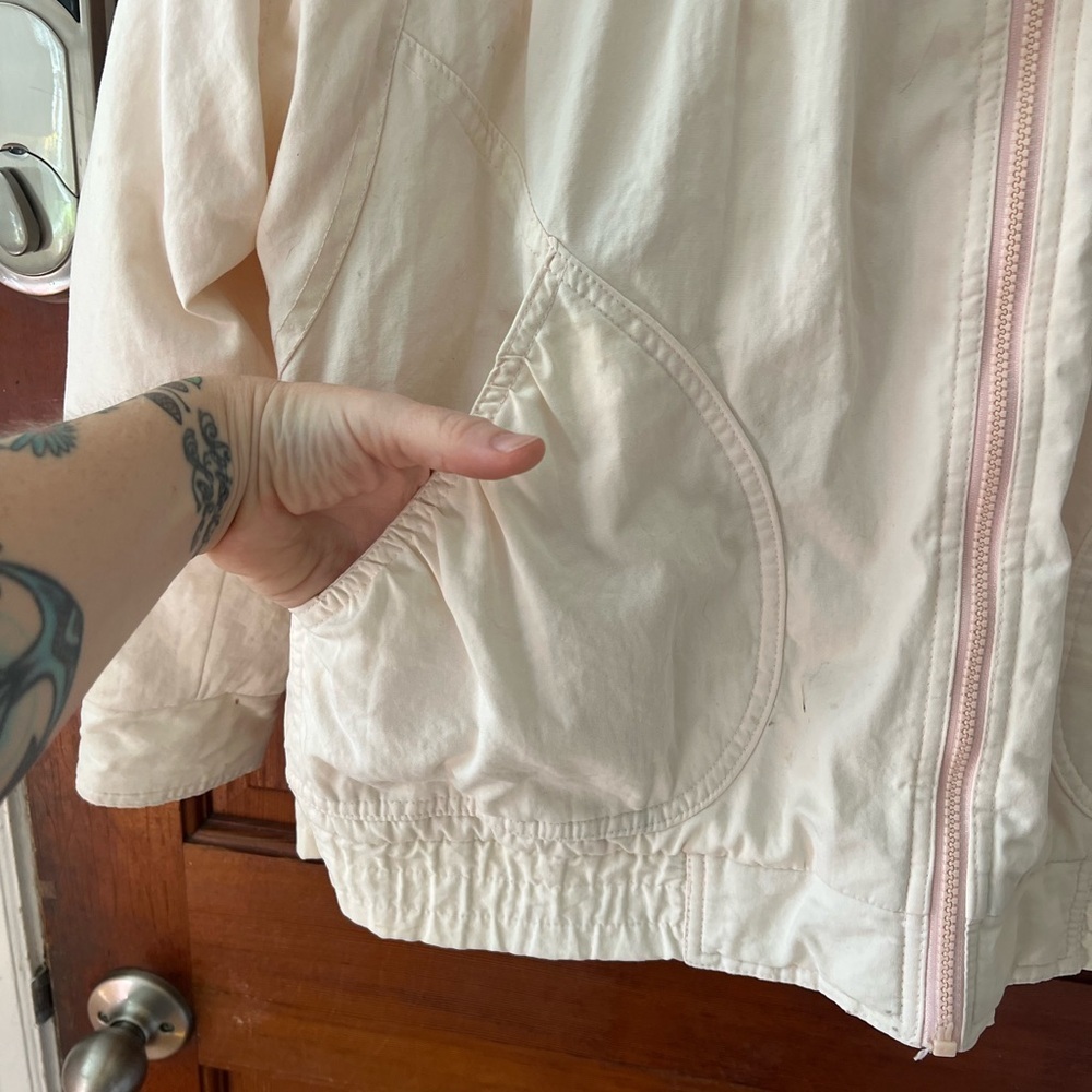 Vintage Weather Wise Betsy B Jacket Cream Pink Windbreaker Lightweight 90s M - Picture 2 of 10